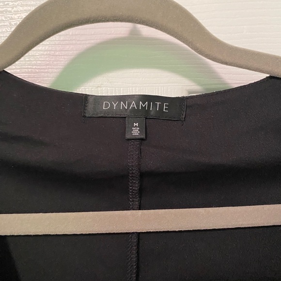 DYNAMITE | Deep V-Neck Metallic Bodycon Dress - Picture 4 of 4